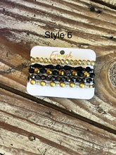 Load image into Gallery viewer, Set of 5 Erimish Black and Gold Bracelet Stack