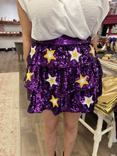 Load image into Gallery viewer, IS38274-02 Star Sequin Embroidered Game Day Skirt