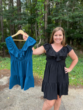 Load image into Gallery viewer, Ruffle Trim Smocked Back Mini Dress