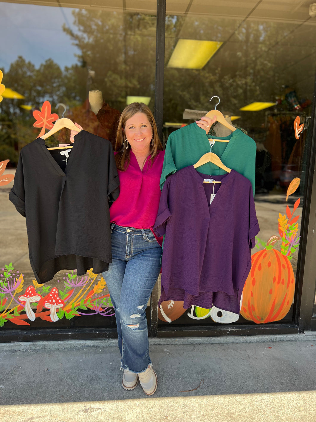 SY5249 V Neck Airflow Top