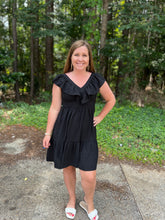 Load image into Gallery viewer, Ruffle Trim Smocked Back Mini Dress