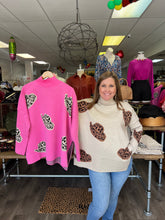 Load image into Gallery viewer, T21092 Cowgirl Hat Mock neck Sweater with side slits
