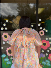 Load image into Gallery viewer, T20261 Paisley Print Mock Neck featuring open back