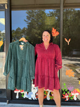 Load image into Gallery viewer, B8205 Corduroy Ruffle Dress