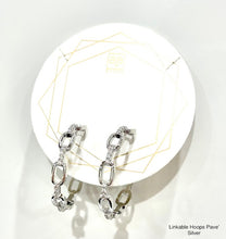 Load image into Gallery viewer, BB Lila Linkable Hoops Pave'