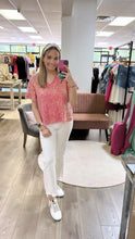 Load image into Gallery viewer, H9980 Glitter Trim V-neck Short Sleeves Top