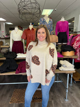 Load image into Gallery viewer, T21092 Cowgirl Hat Mock neck Sweater with side slits