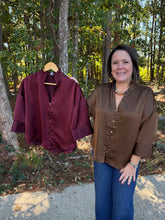 Load image into Gallery viewer, V Neck Gold Button Down Shirt