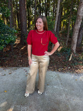 Load image into Gallery viewer, Solid Gold metallic wide leg pants
