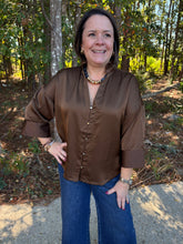Load image into Gallery viewer, V Neck Gold Button Down Shirt