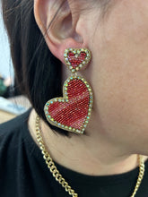 Load image into Gallery viewer, Double Heart Beads Earrings