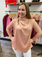 Load image into Gallery viewer, Peach Cowl Neck Top #QU