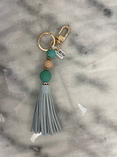 Load image into Gallery viewer, Wood and Tassel Keychain