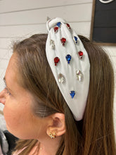 Load image into Gallery viewer, USA Jeweled Knotted Headband H11965