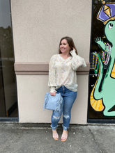 Load image into Gallery viewer, V-Neck Accordion/Smock Sleeve Blouse #QT