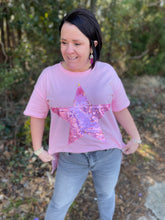 Load image into Gallery viewer, IFKT51640 Loose Fit half sleeve with flip sequin star