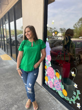 Load image into Gallery viewer, H5852 Smocked Split Neck Top