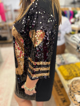 Load image into Gallery viewer, D220122 Black/Gold Sequin Jersey Tunic