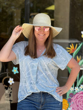 Load image into Gallery viewer, T10309 Leaf Print V Neck Dolman top