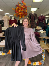 Load image into Gallery viewer, VD81285 Puff long sleeve dress with sequin detail