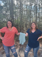 Load image into Gallery viewer, Rolled Sleeve V Neck Top #MF