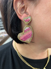 Load image into Gallery viewer, Double Heart Beads Earrings