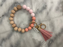 Load image into Gallery viewer, Silicone and Wood Bead Keychain