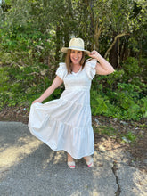 Load image into Gallery viewer, K6155 V-Neck Short Sleeve Smocked Detail Maxi Dress