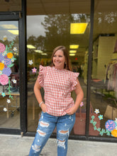 Load image into Gallery viewer, G8615-2 Ruffle sleeve top with smocked detail