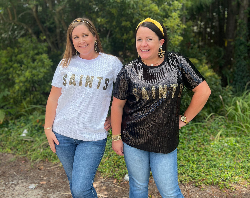 T230103 SAINTS Sequin top
