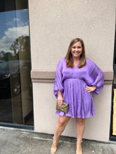 Load image into Gallery viewer, B8416-1 Solid Shine V Neck Dolman Dress