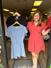 Load image into Gallery viewer, K6531 V-Neck Dress with Darts, Ruffle Sleeve and Smocking