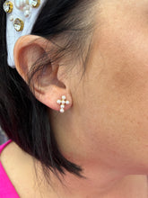 Load image into Gallery viewer, BB Lila Pearly Gates Cross earrings