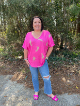 Load image into Gallery viewer, Cheetah Print V-neck Short Sleeve Top