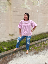 Load image into Gallery viewer, T18153 Pleated Bubble Sleeve Top