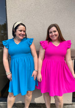 Load image into Gallery viewer, G10265 Smocked Ruffle Sleeve Dress