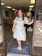 Load image into Gallery viewer, ID4013 Chiffon Jacquard Tiered balloon sleeve dress