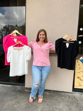 Load image into Gallery viewer, C12408 Solid Puff Sleeve Sweetheart Top