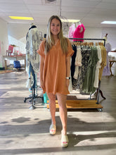 Load image into Gallery viewer, Gauze Short Sleeve Raw Edge Dress