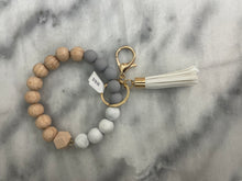 Load image into Gallery viewer, Silicone and Wood Bead Keychain