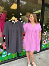 Load image into Gallery viewer, Gauze Short Sleeve Raw Edge Dress