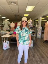 Load image into Gallery viewer, T18238 Floral Bubble Sleeve Top