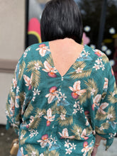 Load image into Gallery viewer, TK9060 V-Neck Floral Print Blouse with Tie Cuffs