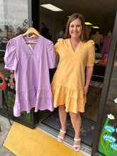 Load image into Gallery viewer, D19839 v neck half sleeve tiered dress featuring pockets at the side