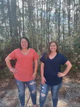 Load image into Gallery viewer, Rolled Sleeve V Neck Top #MF