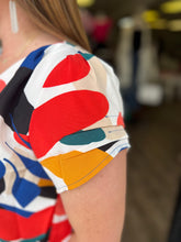 Load image into Gallery viewer, R0114 Short Sleeved Abstract Print Top
