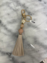 Load image into Gallery viewer, Wood and Tassel Keychain