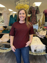 Load image into Gallery viewer, ST3616 Metallic lurex slinky crew top