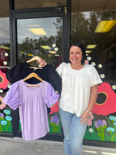 Load image into Gallery viewer, K6870 Short Puff Sleeve Pleated Detail Top