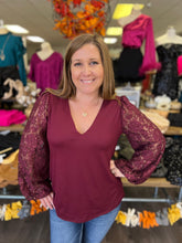 Load image into Gallery viewer, ST3507 Solid Top with Lace Contrast